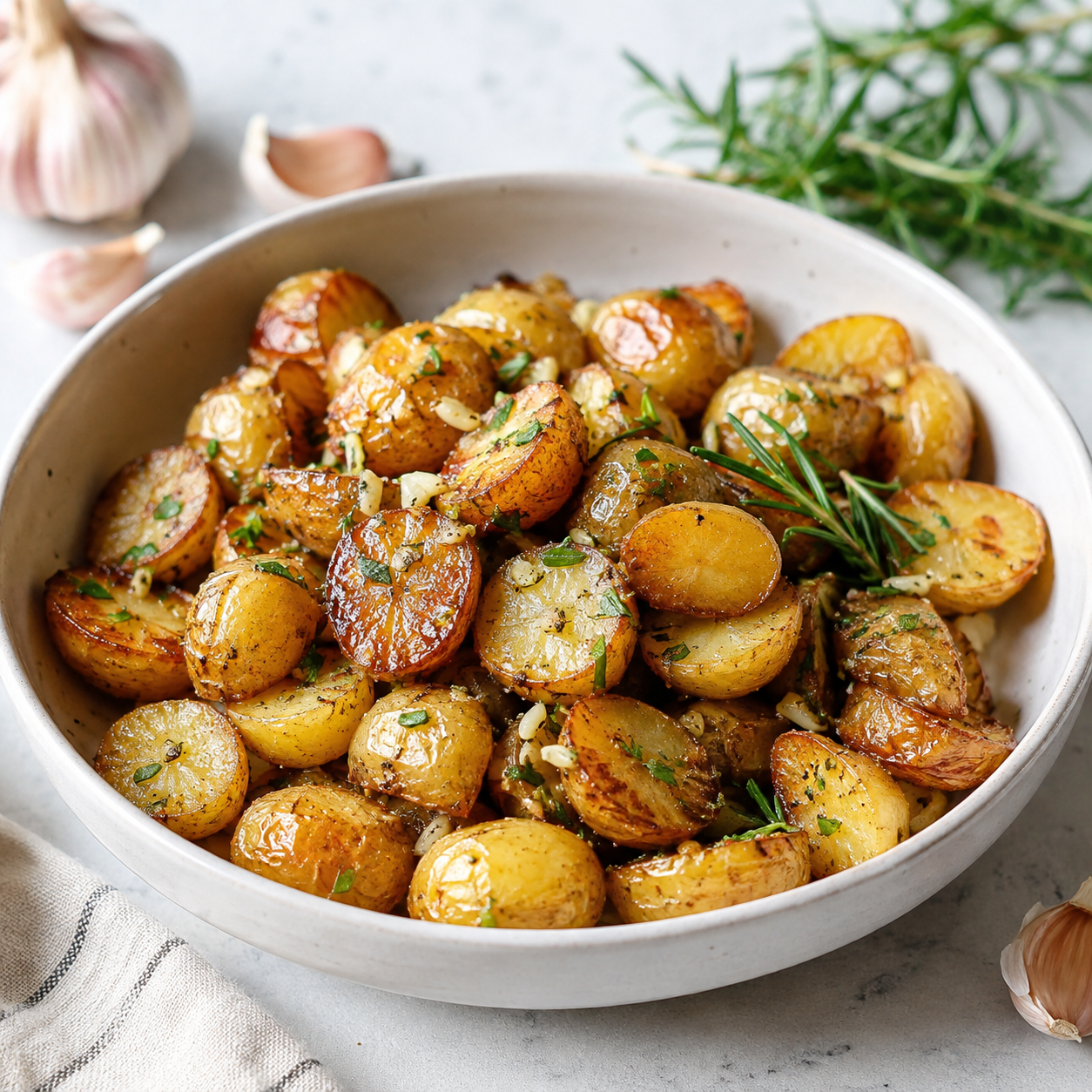 Crispy garlic baby potatoes